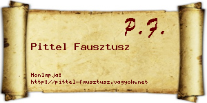Pittel Fausztusz névjegykártya